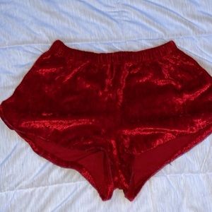 red velvet shorts